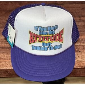 Vtg Nissun Cap “If You Don’t Like My Attitude…” Purple Trucker Mesh Hat
